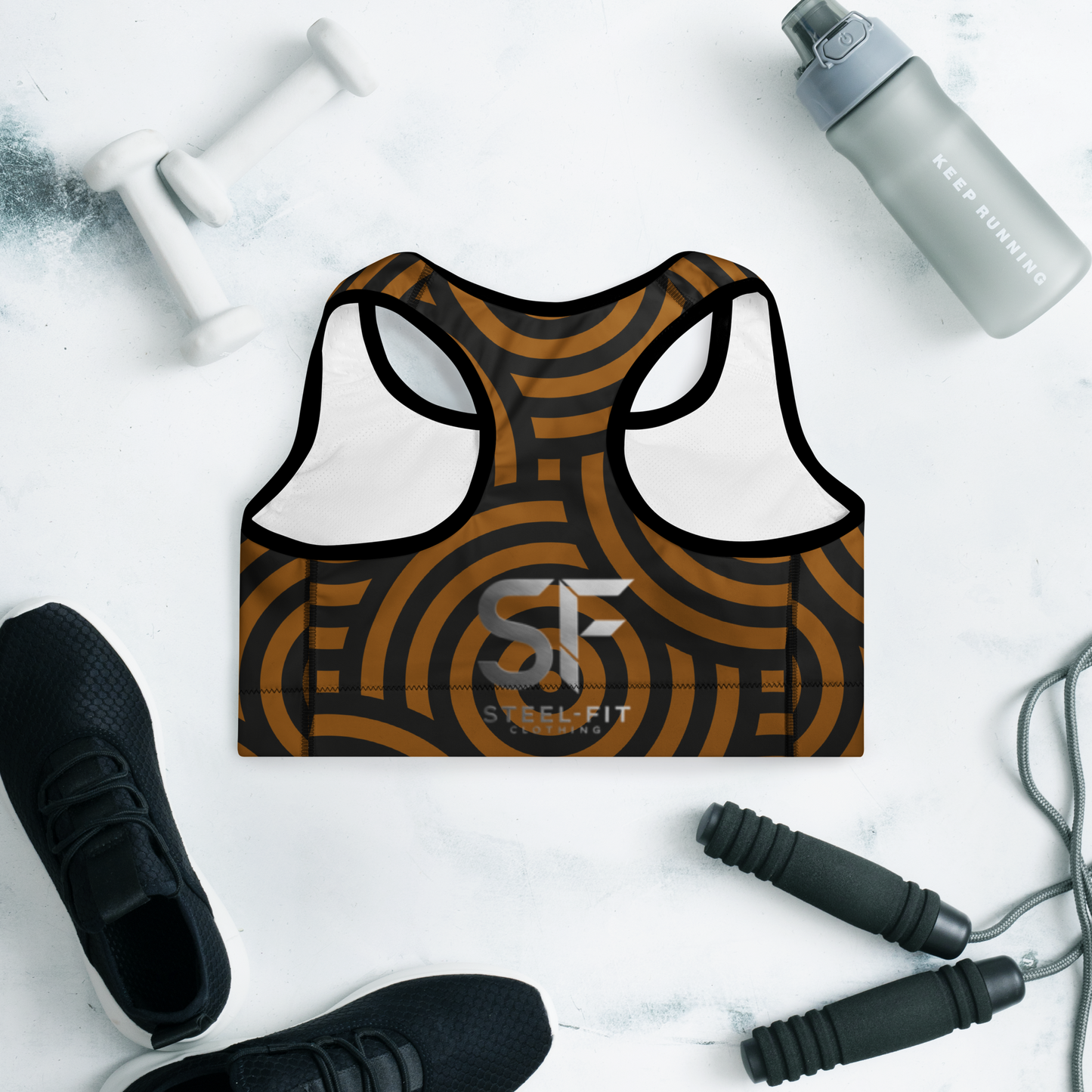 Steel Fit Sports Bra - Black/Orange
