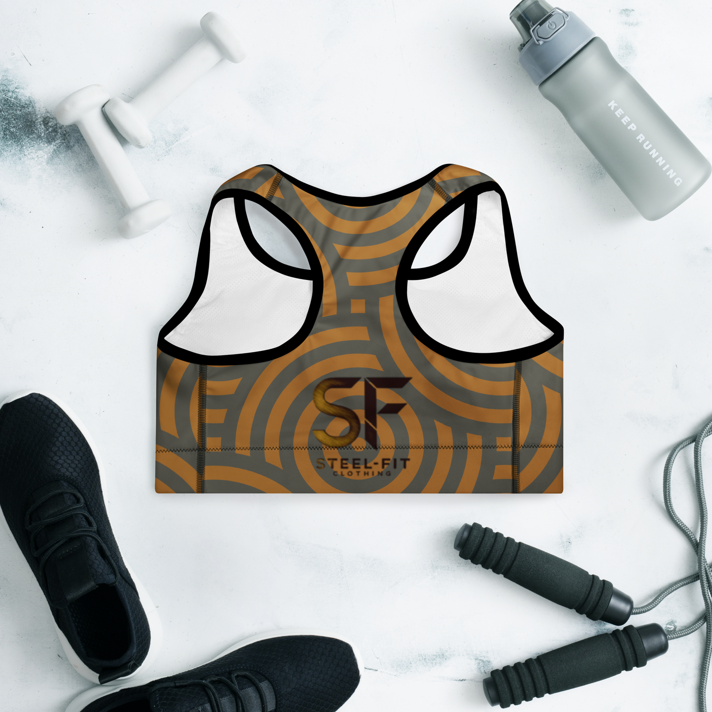 Steel Fit Sports Bra - Grey/Orange