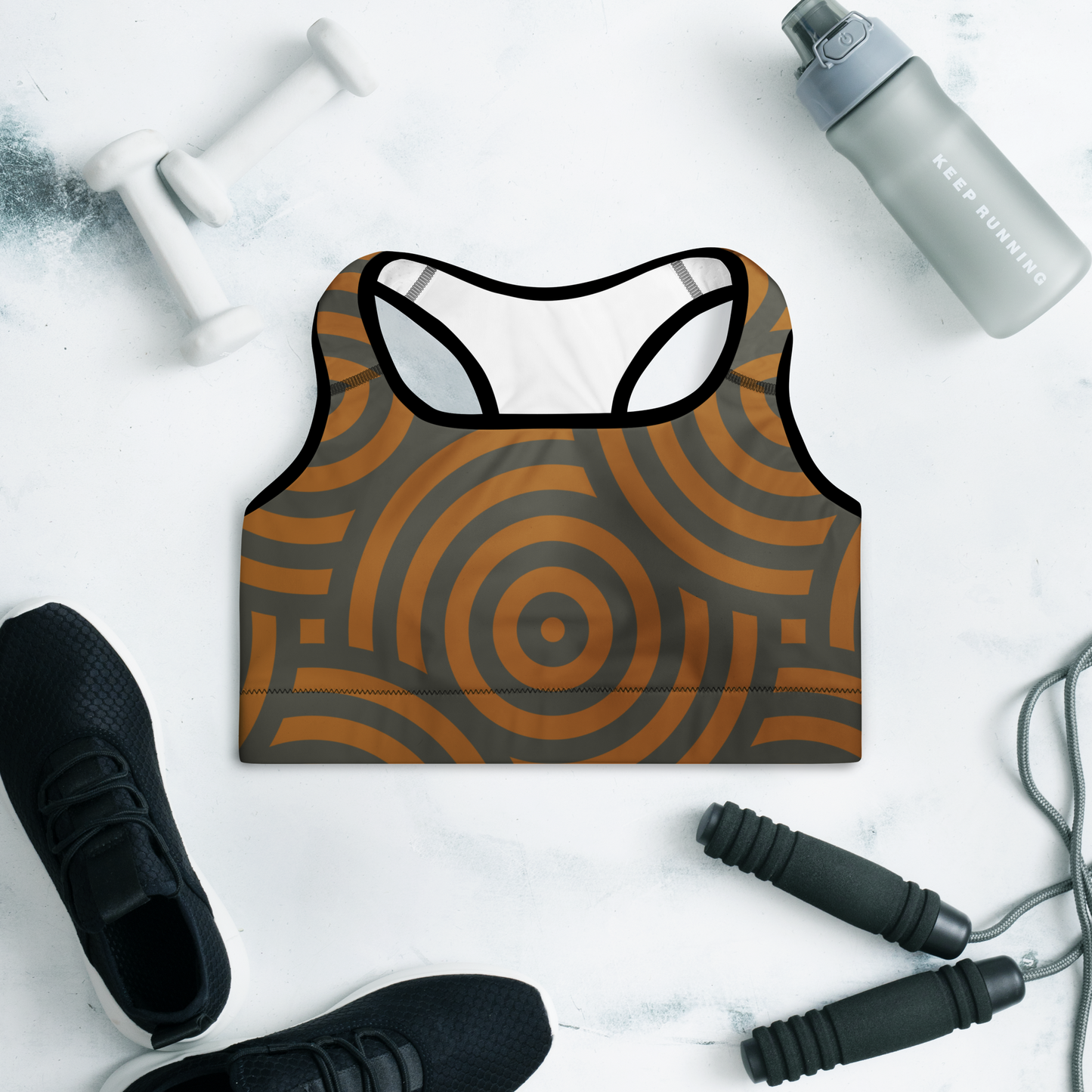 Steel Fit Sports Bra - Grey/Orange