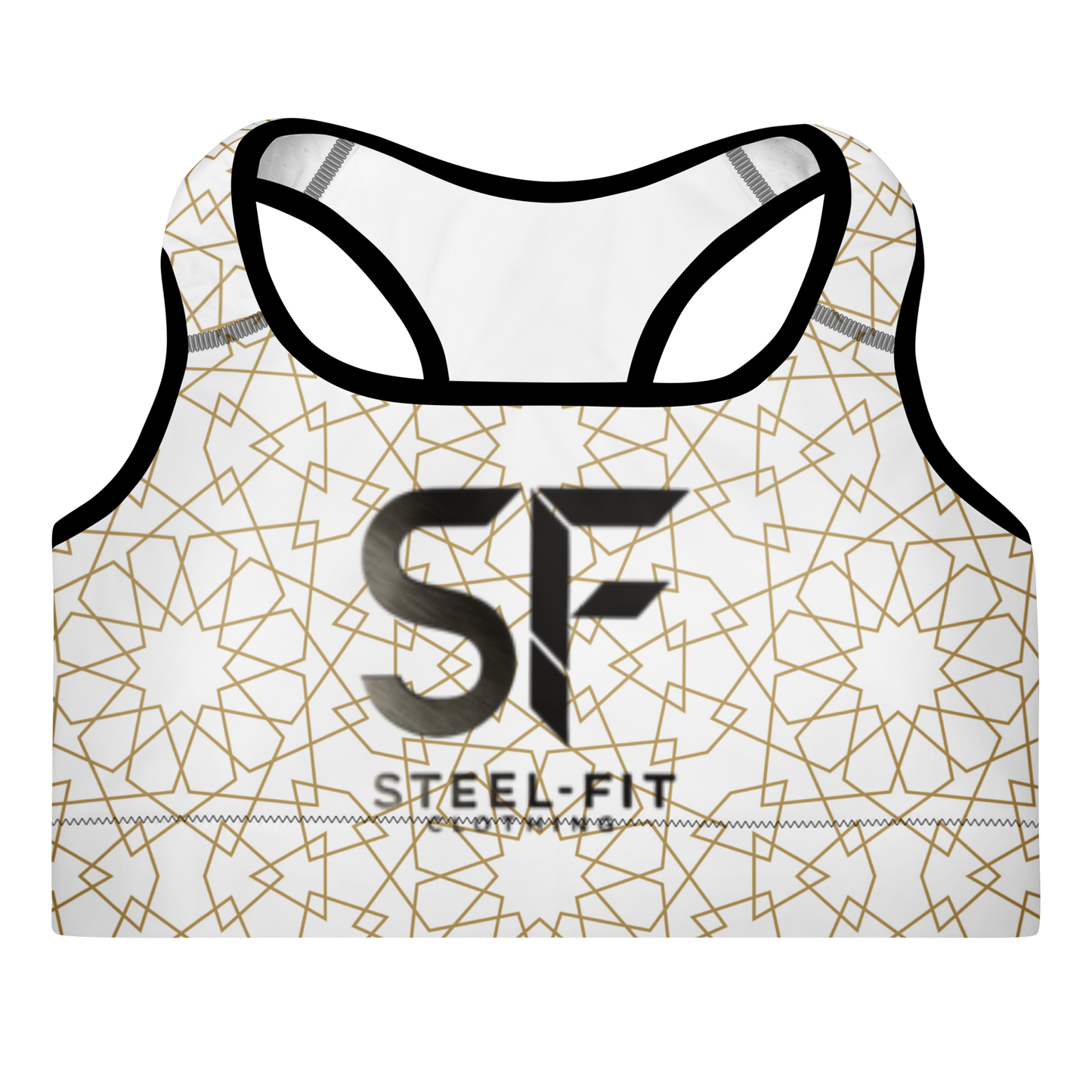 Steel Fit Sports Bra - White/Gold