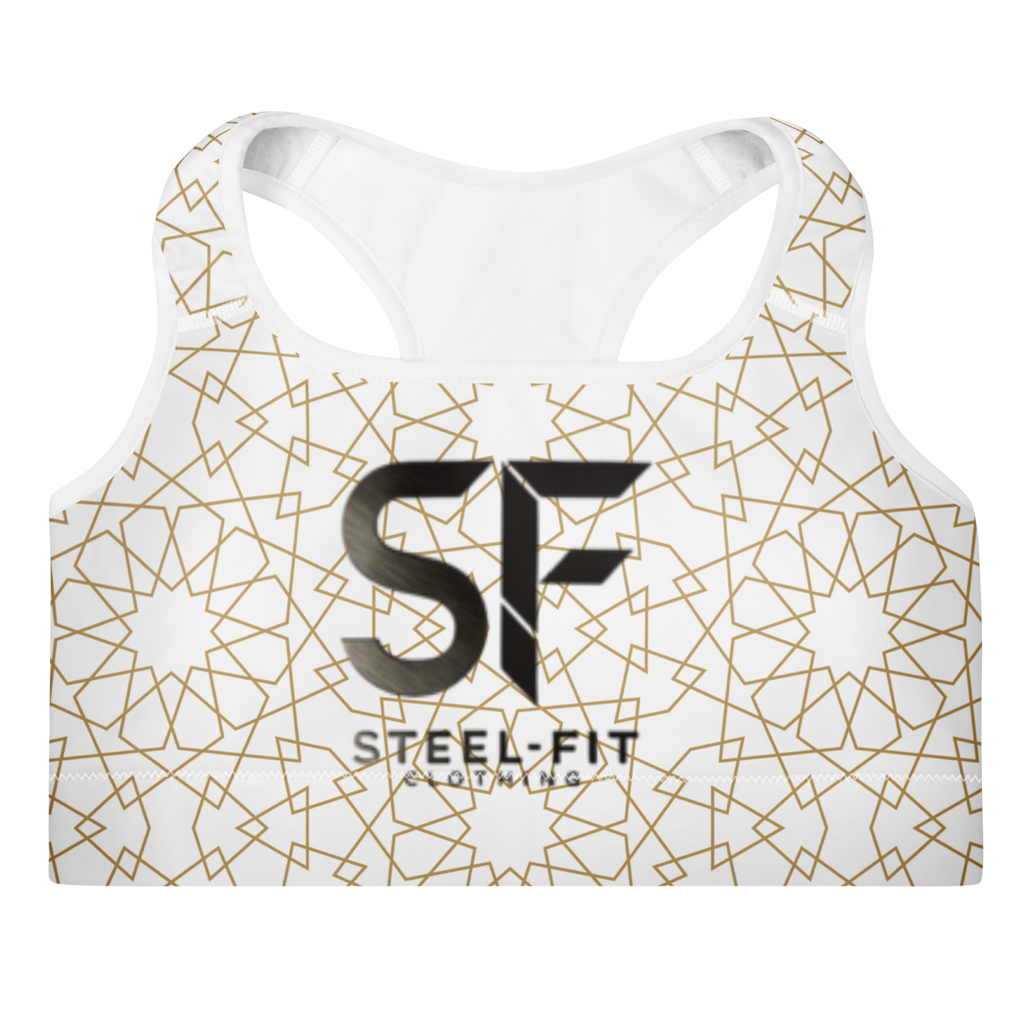 Steel Fit Sports Bra - White/Gold
