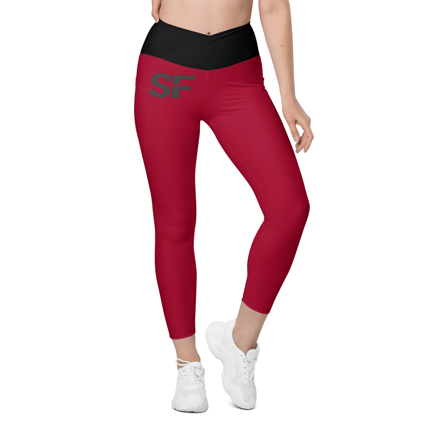 Steel Fit High Waisted Leggings - Red