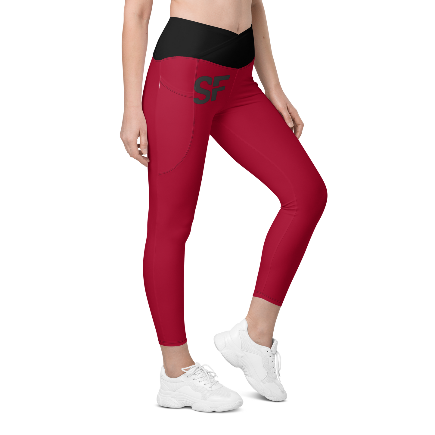 Steel Fit High Waisted Leggings - Red