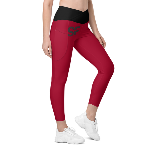 Steel Fit High Waisted Leggings - Red